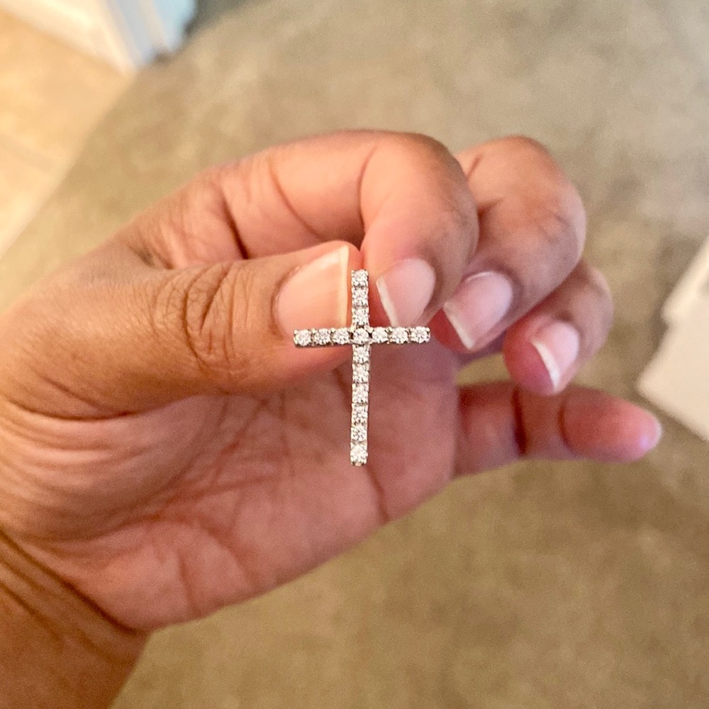 Sterling Silver Cubic Zirconia Cross Pendant